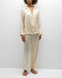 Long Silk Charmeuse Pajama Set at Neiman Marcus